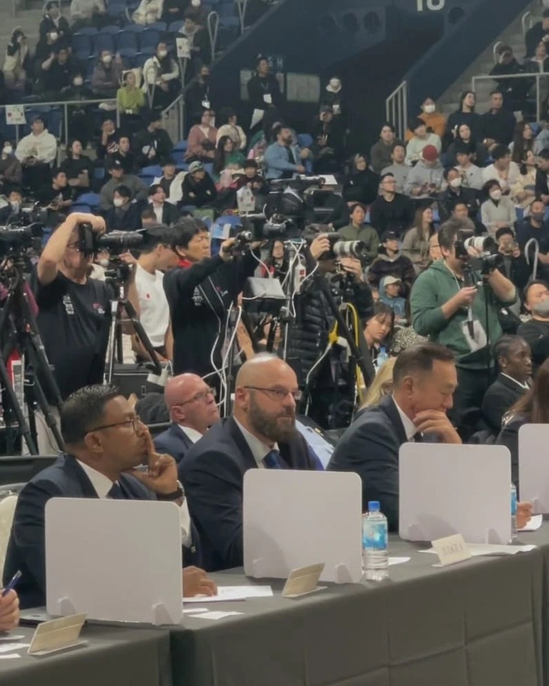 Bajram Musliu u sudijskom panelu na Svetskom fitnes prvenstvu IFBB u Tokiju.
